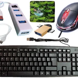 ANJO USB Keyboard-LED Mouse-Mouse Pad-2.0 USB Hub-2in1 OTG Micro&TypeC-Ext Cable 1.5m Combo Set-17