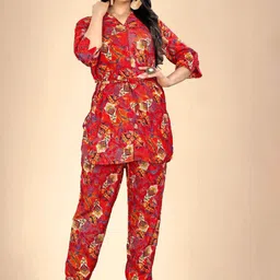 Abhilasha Printed Pure Cotton Top With Trousers Co-Ords-picture-6