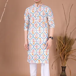 SHIWAM ETHNIX Ethnic Motifs Printed Regular Kurta with Pyjamas-picture-15
