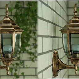Lights B22 Holder Cast Aluminum Antique Gold Finished Traditional Wall Light | PACK Of 2 Gate Light Outdoor Lamp-picture-9