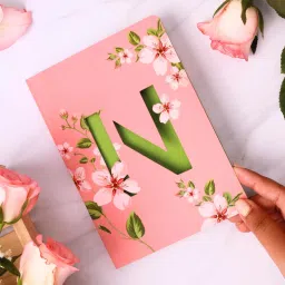 Initial N lasercut Notebook, B6 (6.69 X 4.72 X 0.5 Inches), 200 Pages, 80 GSM, Diary for Girls B6 Notebook Ruled 192 Pages-3