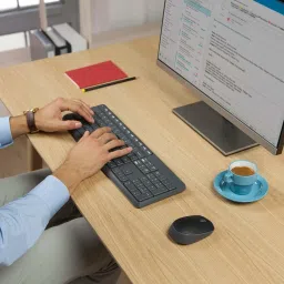 Logitech MK235 Full-Sized, 15 FN Keys, 3-Year Battery Life Combo Mouse and Wireless Standard Laptop Keyboard Compatible with Desktop, Laptop, Mac 2.4 GHz Wireless Unifying USB Receiver, Compatible with PC, image 4