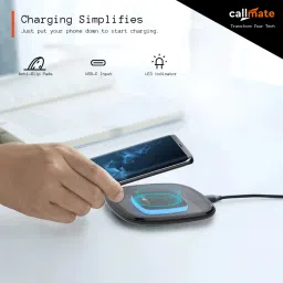 Callmate 15W C-Thru Wireless Fast Charging Pad, Universal Compatibility Charging Pad image 3