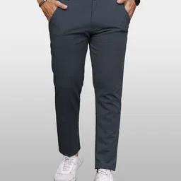 vebnor Men Regular Fit Grey Lycra Blend Trousers-picture-37