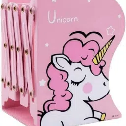 Metal Book Shelf/Book Rack Adjustable Bookend Stand Holder in Unicorn Theme Metal Semi-Open Book Shelf-20