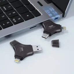 DM APD006 256GB 3 in 1 USB 3.0 Fasionable Triangle Pendrive For IOS, PC, Maccbook 256 GB OTG Drive Compatible with Desktop Computer, Audio Player, Mobile, Netbook, Tablet, Television USB 3.0 Metal Case image 3