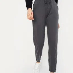 Women Solid Grey Track Pants-image-1