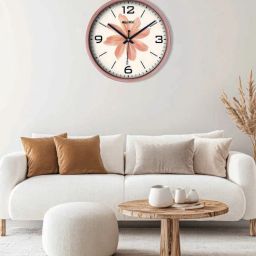 olive tree Copper Round 8 Inches Plastic Table Clock (flower)-picture-19