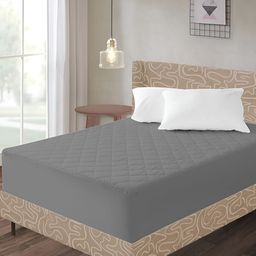 RF RELAXFEEL Grey Polyester Water Resistant Fitted Mattress Protector-16