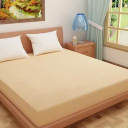 DREAM CARE Beige Solid Queen Size Mattress Protector-image-22