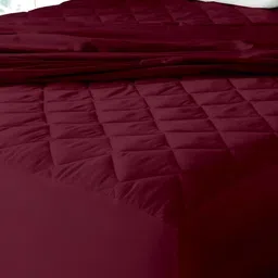RF RELAXFEEL Maroon Textured Water Resistant Fitted Mattress Protector-image-71