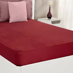 RF RELAXFEEL Maroon Terry Water Resistant Mattress Protector-image-91