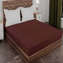 AJISH Brown Terry Water Resistant Fitted Mattress Protector-image-4