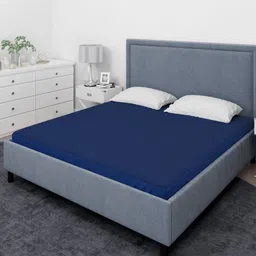 Aura Navy Blue Queen Size Double Bed Waterproof Mattress Protector-image-87
