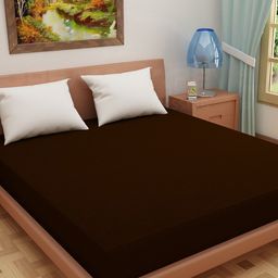 DREAM CARE Coffee Brown Cotton Water Resistant Queen Bed Mattress Protector-image-74