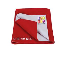 BeyBee Kids Red Solid Waterproof Medium Cotton Mattress Protector-picture-3