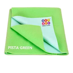 BeyBee Unisex Kids Green & Blue Solid ingle Size Water-Resistant Reusable Mattress Protector-image-3