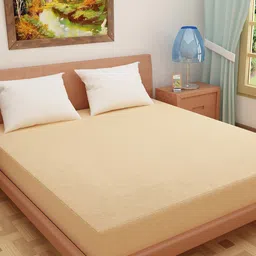 DREAM CARE Beige Cotton Water Resistant King Bed Mattress Protector-image-52