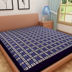 DREAM CARE Blue & White Printed Single Size Mattress Protector-image-55