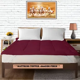 RF RELAXFEEL Maroon Cotton Double Size Water Resistant Mattress Protector-image-19