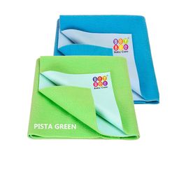 BeyBee Set of 2 Green & Blue Quick Dry Baby Bed Protector Waterproof Mattress-13