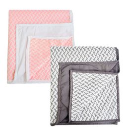 Adbeni Kids Grey & Pink 2-Pieces Printed Waterproof Mattress Protector-image-102