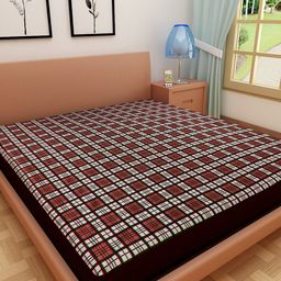 DREAM CARE Maroon & White Printed Mattress Protector-image-57