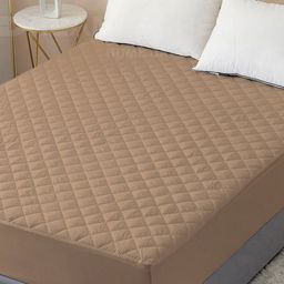 DREAM CARE Beige Quilted Cotton Single Bed Mattress Protector-image-56