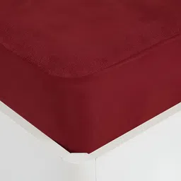 RF RELAXFEEL Maroon Waterproof Fitted Single Size Mattress Protector-image-65