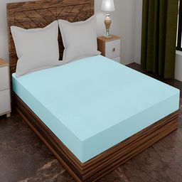 AJISH Turquoise Blue Water Resistant Fitted Mattress Protector-image-89