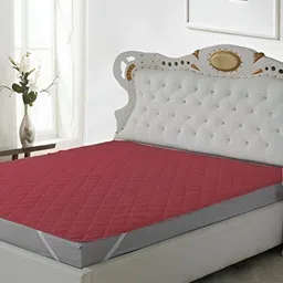 RF RELAXFEEL Maroon Cotton Water Resistant Slip-On Mattress Protector-image-55