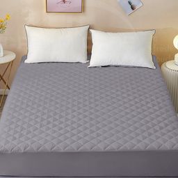 DREAM CARE Grey Cotton Single Bed Mattress Protector-image-23
