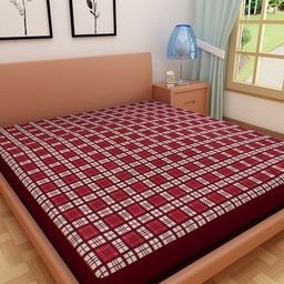 DREAM CARE  Red & Brown Printed Mattress Protector-21
