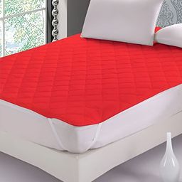 RF RELAXFEEL Red Polycotton Double Size Water Resistant Mattress Protector-23