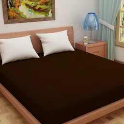 DREAM CARE Coffee Brown Cotton Queen Waterproof Mattress Protector-image-81