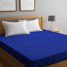 GADDA CO Royal Blue Cotton Terry Waterproof Elastic Fitted Mattress Protector-image-56