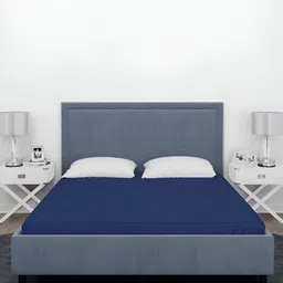 Aura Navy Blue Terry Cotton King Size Double Bed Water Resistant Mattress Protector-image-80