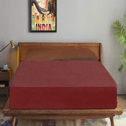 Trance Home Linen Maroon Solid King Size  Water Resistant Mattress Protector-image-22
