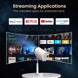 Portronics Beem 520 Smart LED Projector for home with pre-installed streaming apps, 2200 lumens brightness, and 720p HD resolution, perfect for an immersive movie experience. image 3