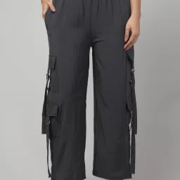 Women Solid Grey Track Pants-image-15