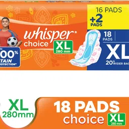 whisper CHOICE XL, UPTO 100% STAIN PROTECTION ALL DAY Sanitary Pad-picture-45