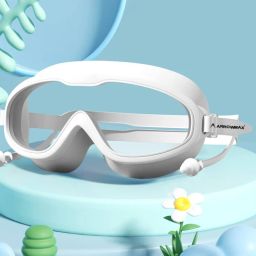 Swimming Goggles Wide Lense Anti Fog For Men Boys Girls Earplugs Attached-image-23