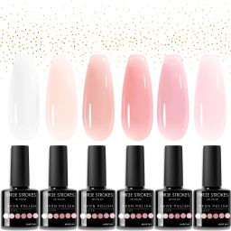 UV Gel Nail Polish Set Dreamy Shades of Pink, Peach & Nude Gel Polish Kit 7.5ml Nude 243-image-20