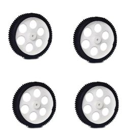 10 X 2 Cm Gear Motor Robot Wheel, Tyres for 6 mm Shaft Geared Dc Motor - 4 Pieces-10