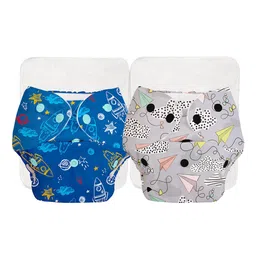SuperBottoms Kids Pack of 2 BASIC Reusable Cloth Diapers with EasySnap & QuickDry Pad-14