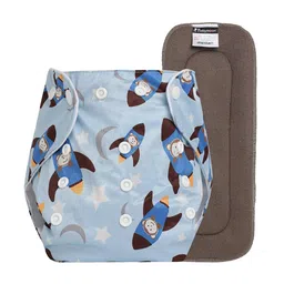 Babymoon Kids Printed Washable Adjustable Reusable Cloth Diaper with 1 Insert-42