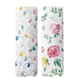 haus & kinder Infants Set Of 2 Petal Pals Collection Printed Pure Cotton Muslin Swaddles-16