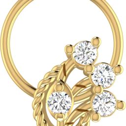 avsar Avira 14kt Cubic Zirconia Yellow Gold Nose Wire-image-0
