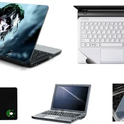 Mitram 5in1 Laptop Accessories Combo 15.6 Inch Angry Joker laptop Skins Stickers, Screen Guard, Key Guard, Mouse Pad and Palmrest Skin for HP-DELL-Lenovo-Asus-Acer Laptops || Notebooks Combo Set-image-93