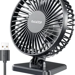 Gaiatop Small Desk Fan, Portable 3 Speeds Wind Mini Desktop Table Cooling Fan in Single Button,Adjustment Mini Personal Fan for Home Desktop Office USB Fan-picture-10